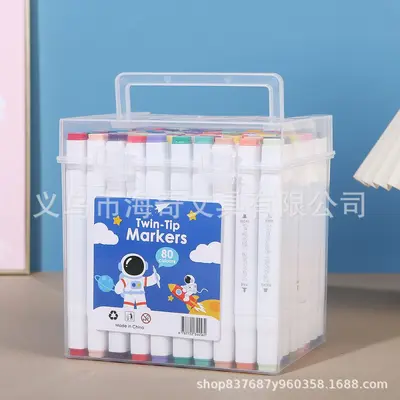 Çift uçlu marker kalem seti, 12 renk, su ile yıkanabilir, anime çizim - 12