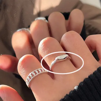 S925 sterling silver double heart open ring
