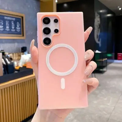 Samsung S26 Compatible Jelly Magnetic Phone Case, Solid Color, Drop-Proof - 9
