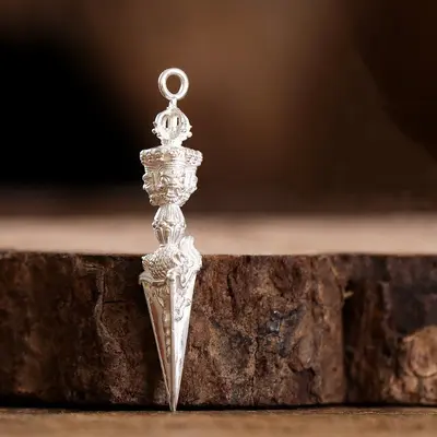 S999 sterling silver Pema Vajra pendant necklace