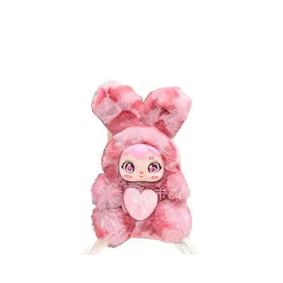 Kalpli Tavşan Peluş Anahtarlık, Vinil Yüzlü Çanta Süsü