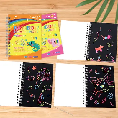 Rainbow Scratch Art Book for Children's Creative Play