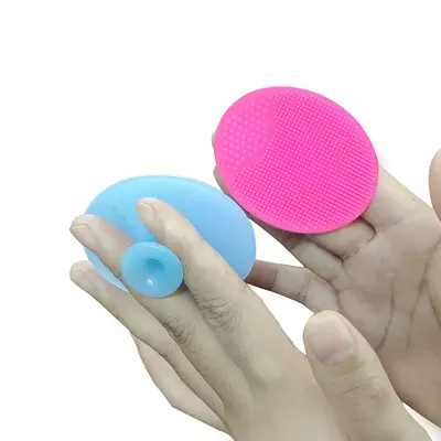 Baby silicone shampoo brush, dandruff removal comb, baby massage brush, bath brush, girl's face washing brush - 4