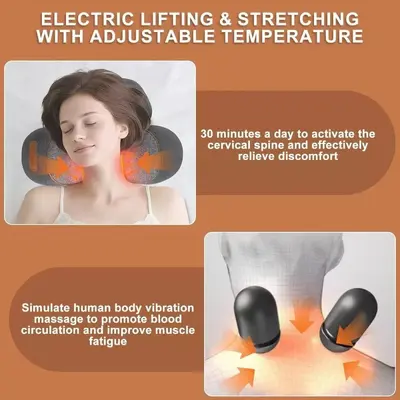Cervical pillow with heating and massage function