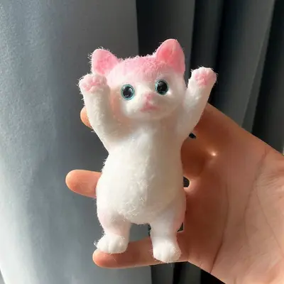 Hand-Painted Giant Chubby Cat Squishy Stress Relief Toy, DIY - 12