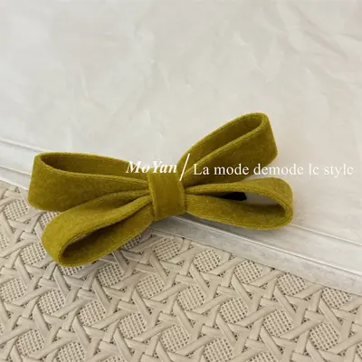 Vintage Velvet Bow Hair Clip, Bangs Clip, Duckbill Clip - 8