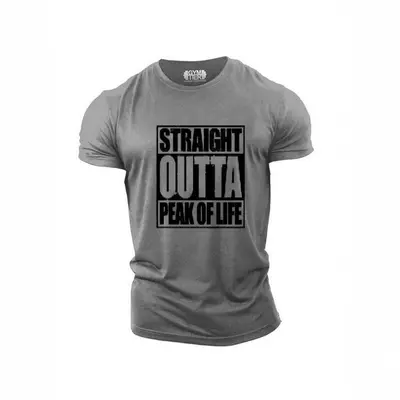 Herren Fitness-T-Shirt atmungsaktiv Rundhals Kurzarm Muskeltraining