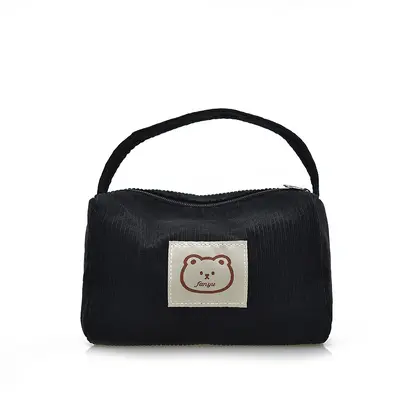 Einfarbige Kosmetiktasche als Handtasche, minimalistischer koreanischer Stil - 7