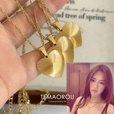 Heart-shaped necklace, vintage French style, lightweight luxury - 2