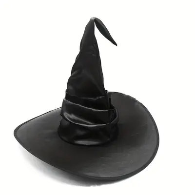 Black Pleated Witch Hat, Funny Halloween Costume Accessory