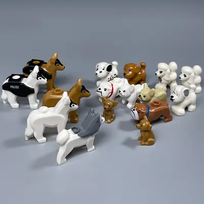 Small Particle Building Block Set with Animal Minifigures, Pets, Kittens, Puppies and Poli - 5