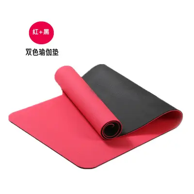 TPE Çift Renkli Yoga Minderi, 183x61x0,6 cm, Taşınabilir Fitness Minderi - 5
