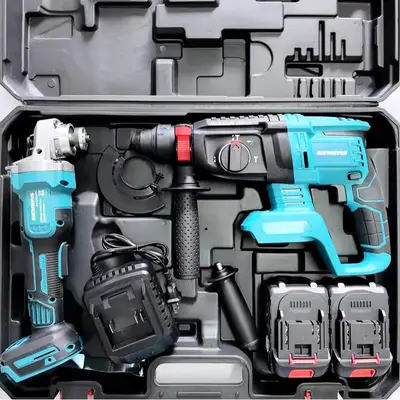 Makita 4-piece battery kit: hammer, angle grinder, drill, impact wrench