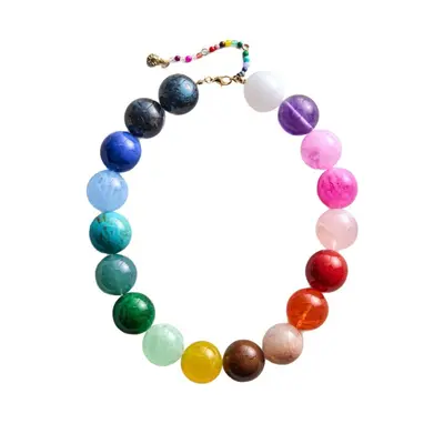 Acrylic Colorful Bead Pendant Necklace, Dopamine Style - 6