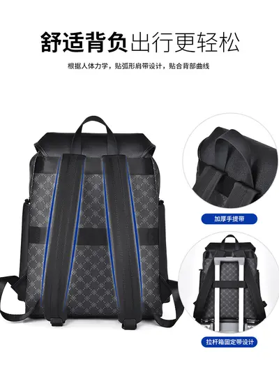 Waterproof Faux Leather Men's Business Backpack with Laptop Compartment - 5