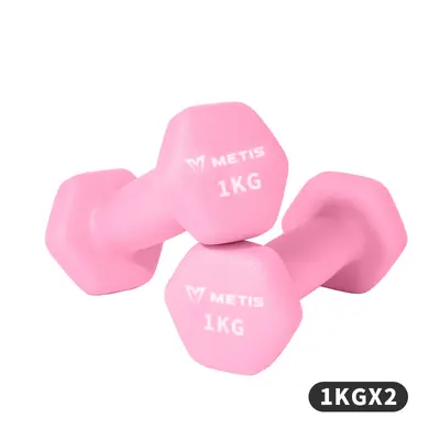 Hexagonal dumbbell set, cast iron, solid construction