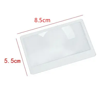 Kart tipi taşınabilir 3x Fresnel büyüteç, ultra ince PVC