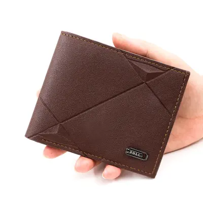 Men's Short Wallet, Multi-Card Slots, Slim Bi-Fold, Soft Leather - 1
