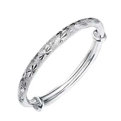 Thin sliding star pattern bracelet, solid gold-colored - 8