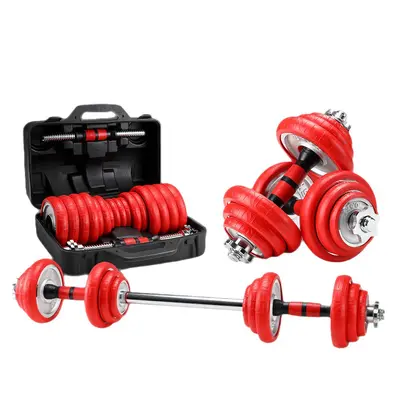 Elektrokaplama dambıl erkek fitness ev barbell seti güç antrenman ekipmanı saf demir ayarlanabilir ağırlıklı barbell kombinasyonu - 6