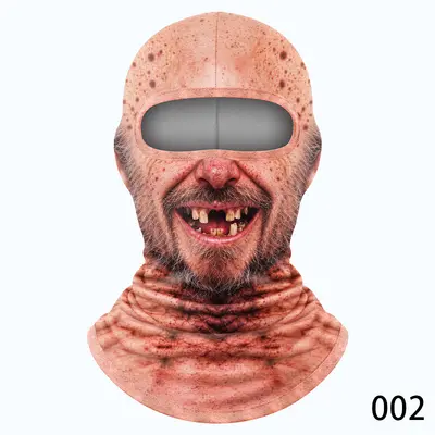 Ski Balaclava, Windproof, Thick Fleece, Funny Old Man Face Print - 8