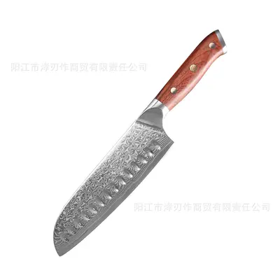 Damascus pattern knife set with rosewood handle chef knife - 8