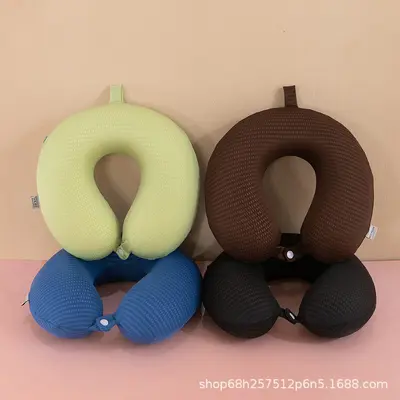 Summer Ice Silk U-Shaped Neck Pillow, for Car and Travel, Breathable