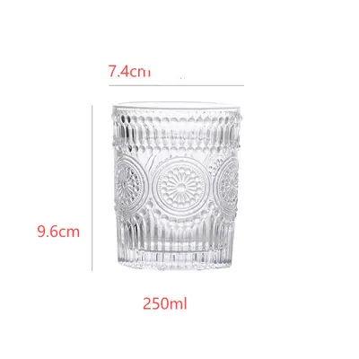 Sunflower Pattern Embossed Glass Cup, Summer Water Glass - 7
