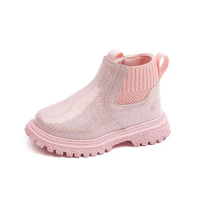 Children's Side Zipper Boots with Soft Sole for Boys and Girls - 8