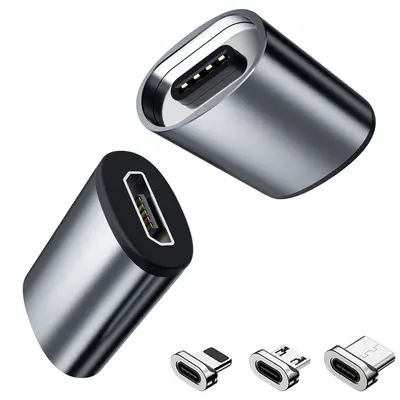 Cross-Border New Type-C Magnetic Charging Adapter 3A Fast Charge Magnetic Converter Three-in-One Magnetic Connector Best Seller - 5