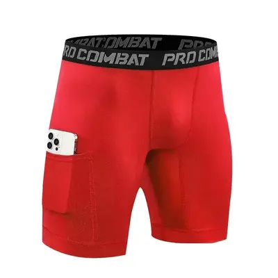 Men's Compression Fitness Shorts, High-Stretch Quick-Dry Running Training Shorts with Pock - 11