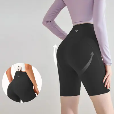 Butt-Lifting Double-Layer Yoga Cycling Shorts for Women - 11