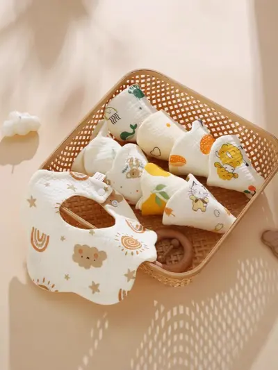 Saliva towel type A baby bib pure cotton gauze soft adjustable wholesale baby supplies child bib