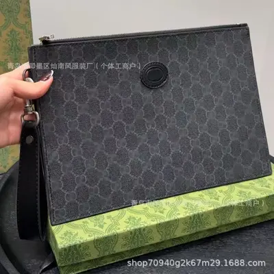 Men's Clutch Bag, Large Capacity, Underarm Style, Classic Design - 9