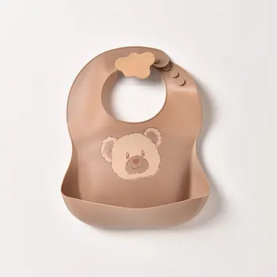 Silikon-Lätzchen Baby-Esslatz Nahrungsergänzungs-Lätzchen wasserdichtes Stereo vergrößertes Speicheltuch Bär Lebensmittelklasse Silikon-Lätzchen - 8