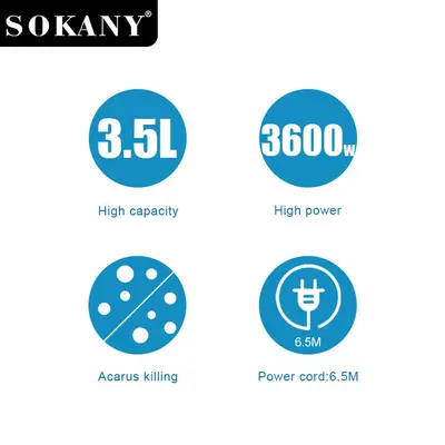 SOKANY 13005 Haushalts-Staubsauger, kabelgebunden, 3600 W, starke Saugkraft