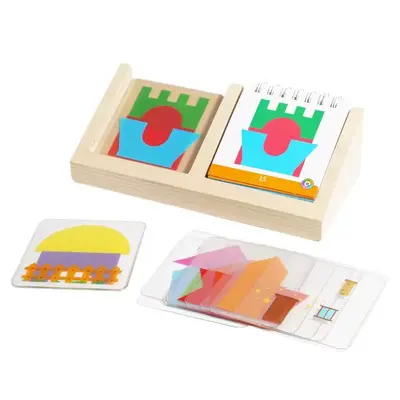 Çocuklar için Yapı Blokları Ev Tasarımcısı, Geometrik Şekiller, 3-6 Yaş Masa Oyunu - 6