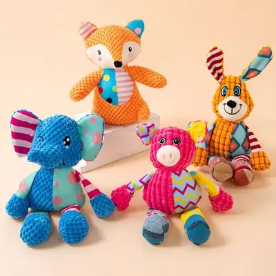 Plush Dog Toy Durable Chew-Resistant Squeaky Teeth Cleaning - 3