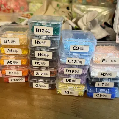 【大盒+60个5.5小盒】拼豆收纳盒套盒易取易放试卷收纳盒带盖 - 4