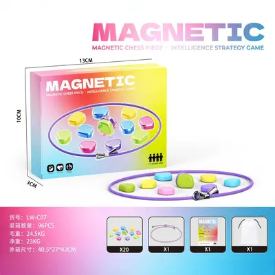 Magnetic Chess Children's Logic Game, Magnetic Pieces