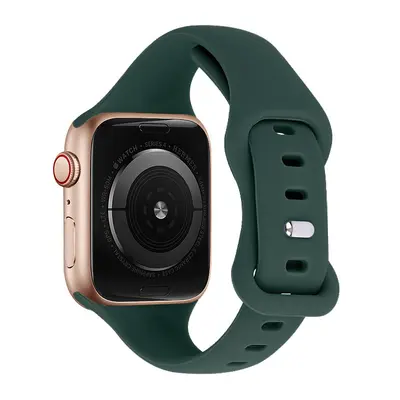 Apple Watch için uygun 678910 nesil küçük bel 8 şekilli silikon kayış iWatch S10 kelebek tokalı bilek kayışı