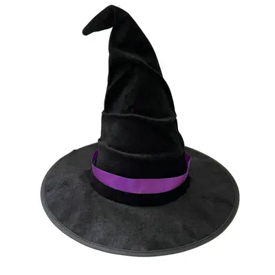 Halloween Witch Hat, Black Velvet, Party Hat - 10