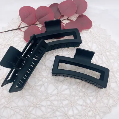 Combination claw clip rectangle square Korean style large size women simple and elegant back of head shark clip frosted hair claw clip - 8