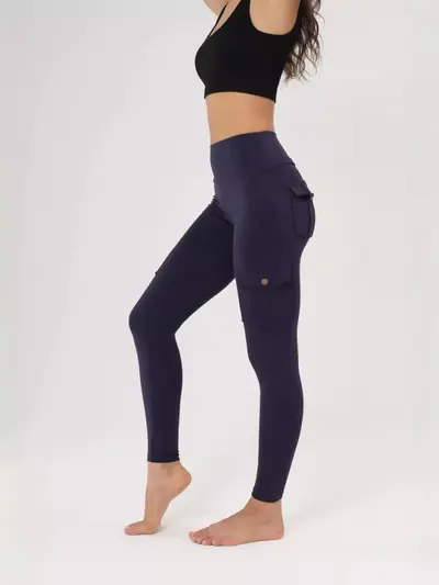 Breathable Hip-Lifting Yoga Leggings with Button Pocket, Brushed Bare-Feel Fabric - 3
