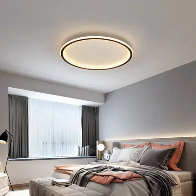 Minimalist Yuvarlak Yatak Odası Tavan Lambası, Modern Ultra İnce LED