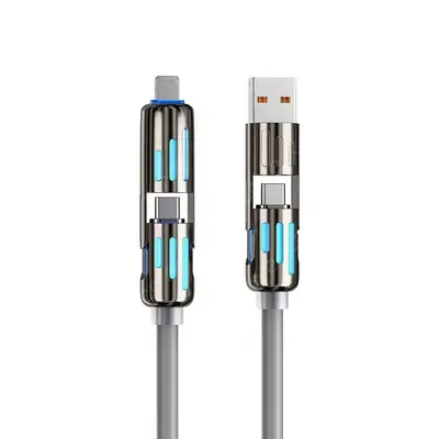 Neues 240W LED-Lichtsäule 4-in-1 Schnellladekabel Type-C Schnellladekabel für Apple, Huawei und Android Universal - 10