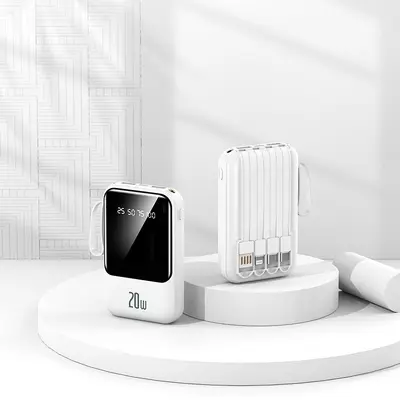 High-Capacity Fast Charging 20000mAh Power Bank with Built-in Cable, Compact and Portable Mobile Charger with Custom Logo Printing - 7