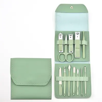 Складной маникюрный набор из 16 предметов разных цветов с ножницами для ногтей - 12