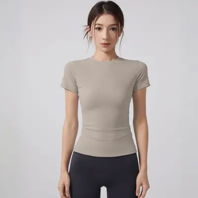 Women's Breathable Short Sleeve Yoga T-Shirt - 10