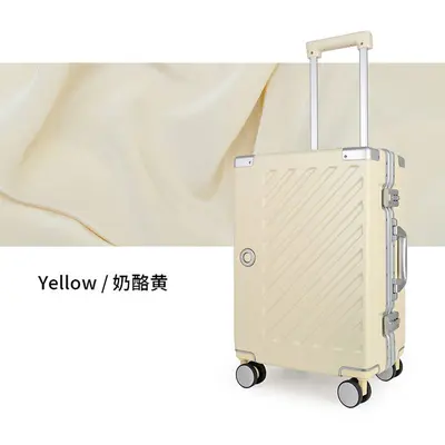 High-quality business trolley case, aluminum frame, sturdy and durable, stylish wheeled luggage for men and women, travel suitcase, combination lock - 9